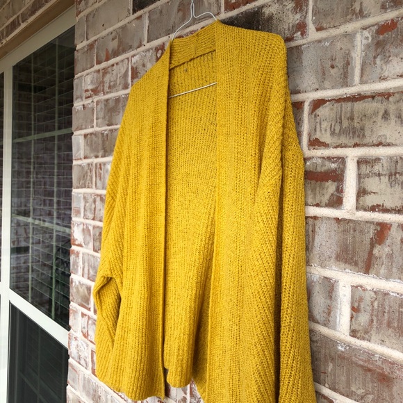 Anthropologie Cropped Knit Kimono Marigold Sweater - Picture 8 of 13